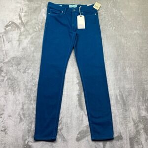 Lucky Brand Brooke Mid Rise Legging Jean Teal Blue Ankle Sz 29 Boho Preppy NWT